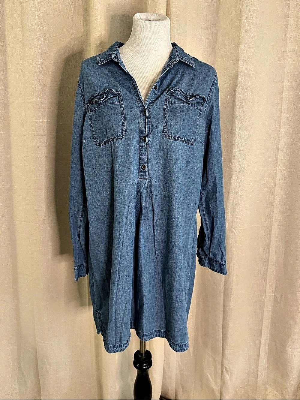 Old Navy Chambray Long Sleeve Mini Dress Size Large